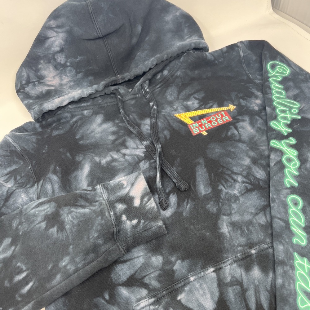 In-N-Out Burger Black Tie Dye Hoodie Pullover Sweatshirt Quality You Can Taste